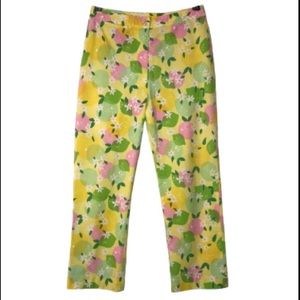 Lilly Pulitzer Lemon Lime Floral High-Rise Capri’s Size 0